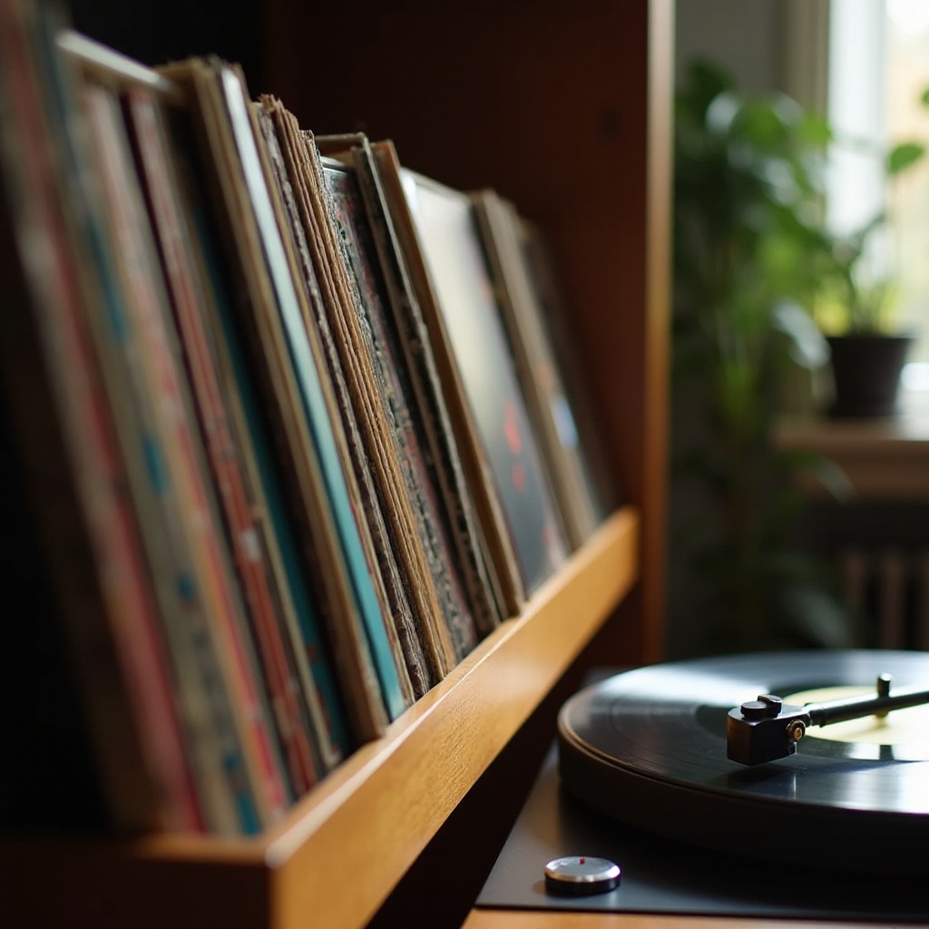 archiviazione verticale di dischi in vinile