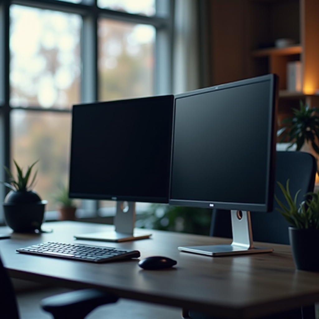 configurazione a doppio monitor per computer desktop