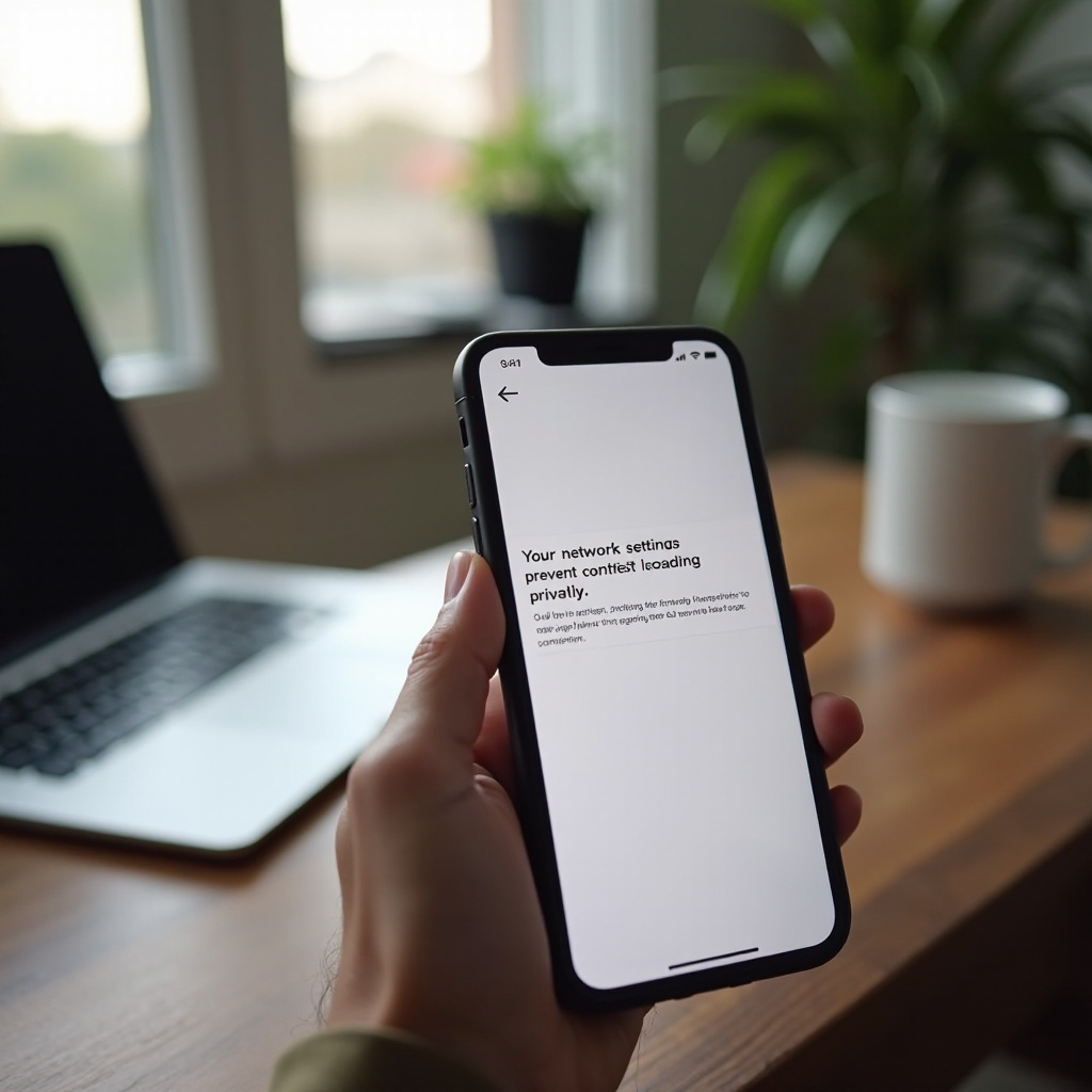 L’iPhone indique que vos réglages de réseau empêchent le chargement privé du contenu.